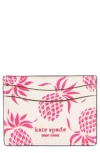 Kate Spade New York Morgan Pineapple Embossed Card Case In Multi