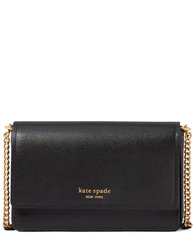 Kate Spade New York Morgan Saffiano Leather Flap Chain Wallet In Black