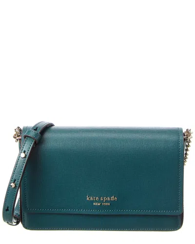 Kate Spade New York Morgan Saffiano Leather Flap Chain Wallet In Gold