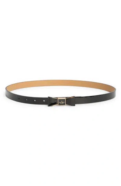 Kate Spade New York Morgan Spade Bow Belt In Black