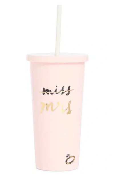 Kate Spade New York Mrs Tumbler With Straw In Blush