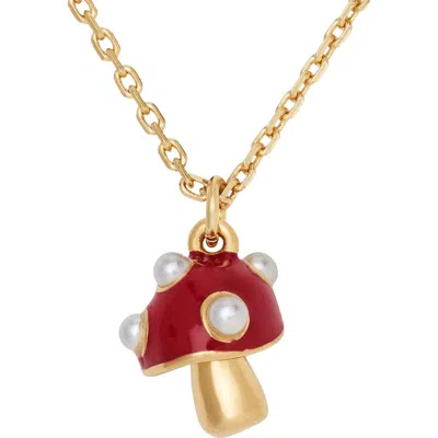 Kate Spade New York Mushroom Pendant Necklace In Green