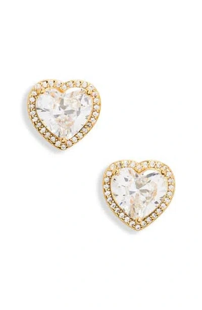 Kate Spade New York My Love Cubic Zirconia Heart Stud Earrings In Gold