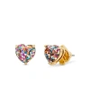Kate Spade Gold-tone Stone Heart Stud Earrings In Multi/gold