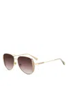 Kate Spade Navigator Aviator Metal Sunglasses