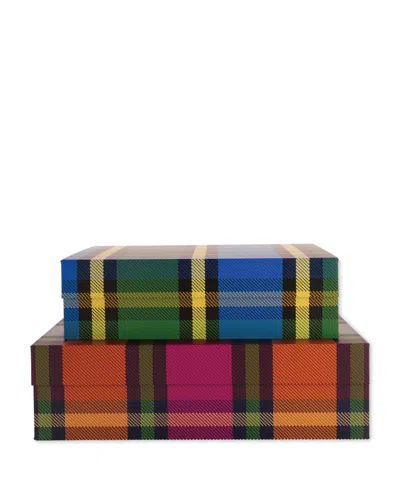 Kate Spade New York Nesting Boxes Duo In Grand Plaid Duo