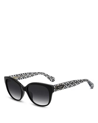 Kate Spade New York Ninna Square Sunglasses, 55mm In Black/gray