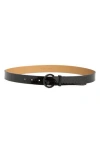 Kate Spade New York Noel Embossed Leather Belt In Black