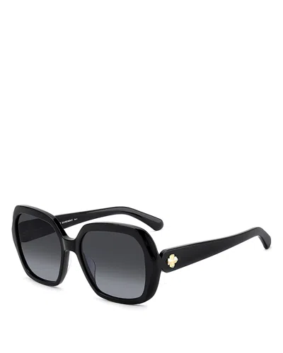Kate Spade New York Noringa Square Sunglasses, 57mm In Black