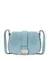 Kate Spade New York Nouveau Denim Printed Suede Mini Saddle Bag