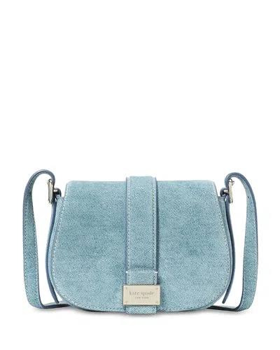 Kate Spade New York Nouveau Denim Printed Suede Mini Saddle Bag