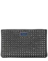 Kate Spade New York Nova Crystal Embellished Suede Clutch In Gray