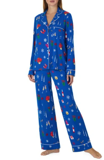 Kate Spade New York Novelty Print Pajamas In Blue