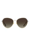 Kate Spade New York Octavia 59mm Round Sunglasses In Gold Blue/brown Fuschia Ms