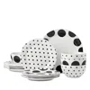 Kate Spade New York On The Dot 12 Piece Dinnerware Set In White