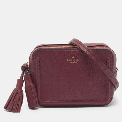 Pre-owned Kate Spade New York Orchard Street Arla Burgundy Leather Crossbody Bag