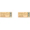 Kate Spade Gold-tone Out Of Office First Class Ticket Stud Earrings In Blue Gold.