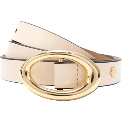 Kate Spade New York Oval Molten Buckle Leather Belt In Brown