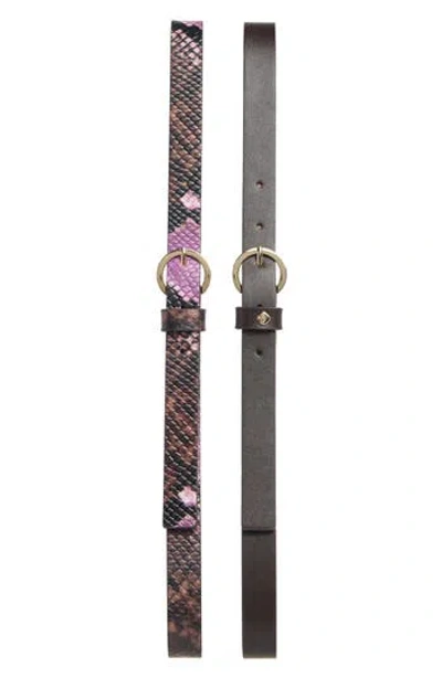 Kate Spade New York Pack Of 2 Assorted Belts In Brown