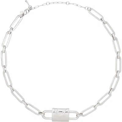 Kate Spade New York Padlock Paperclip Chain Necklace In Metallic
