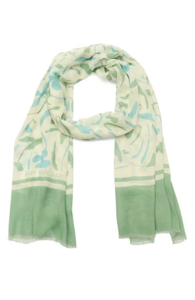 Kate Spade New York Painters Garden Oblong Scarf In Green