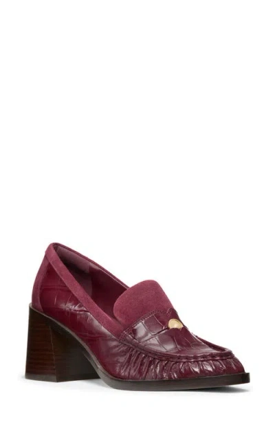 Kate Spade New York Pani Croc Embossed Leather Loafer Pump In Cherry Juice