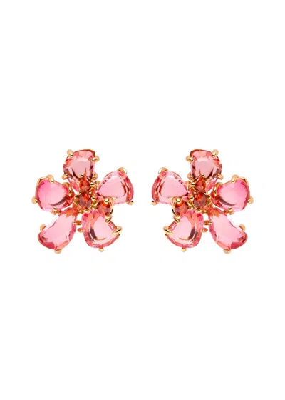 Kate Spade New York Paradise Flower Crystal-embellished Stud Earrings In Pink