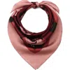 Kate Spade New York Park Roses Silk Squar Scarf In Brown