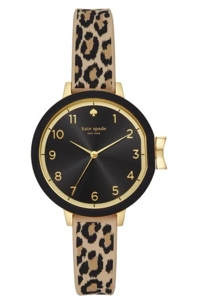 KATE SPADE KATE SPADE NEW YORK PARK ROW SILICONE STRAP WATCH, 34MM