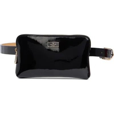 Kate Spade New York Patent Zip Top Belt Bag In Black