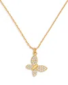 Kate Spade New York Pave Butterfly Pendant Necklace In Gold Tone, 16-19 In Gold