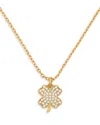 Kate Spade New York Pave Clover Pendant Necklace In Gold Tone, 16-19 In Gold