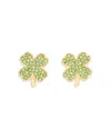 Kate Spade New York Pave Clover Stud Earrings In Gold Tone In Green/gold