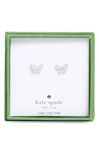 Kate Spade New York Pavé Cubic Zirconia Butterfly Stud Earrings In Purple