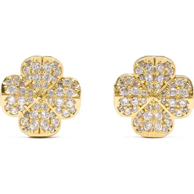 Kate Spade Gold Plated Flower Pave Stud Earrings