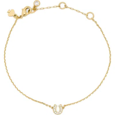 Kate Spade New York Pavé Horseshoe Charm Bracelet In Gold