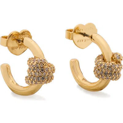Kate Spade Small Pave Knot Hoop Earrings, 0.62" In Gold