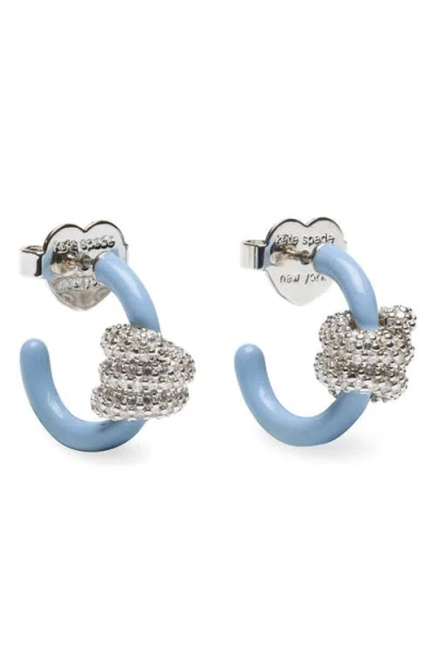 Kate Spade New York Pavé Knot Hoop Earrings In Blue
