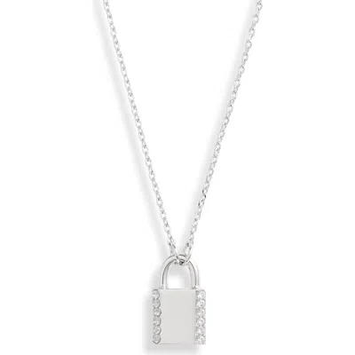 Kate Spade New York Pavé Lock Mini Pendant Necklace In Blue