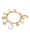 Kate Spade Two-tone Cubic Zirconia Pave Lucky Charm Bracelet In Two Tone