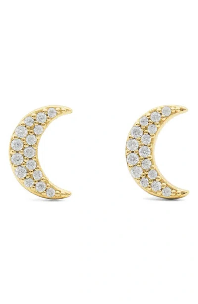 Kate Spade New York Pavé Moon Stud Earrings In Gold