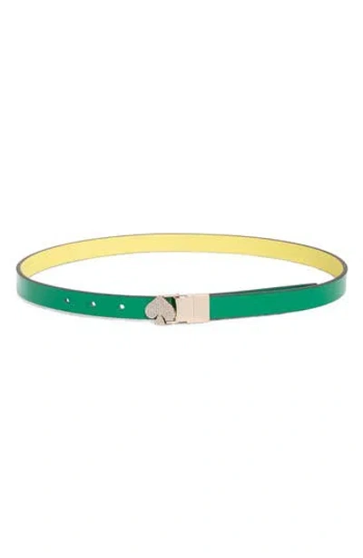 Kate Spade New York Pavé Spade Reversible Leather Belt In Forest Glen Sunnys