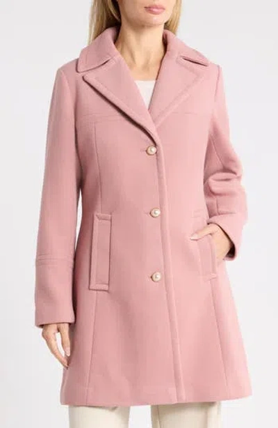 Kate Spade New York Pearl Button Wool Blend Coat In Pink