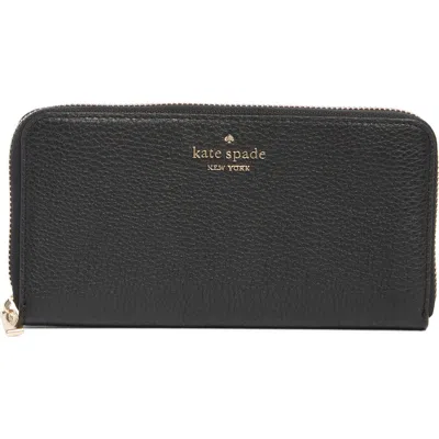 Kate Spade New York Pebbled Leather Continental Wallet In Black
