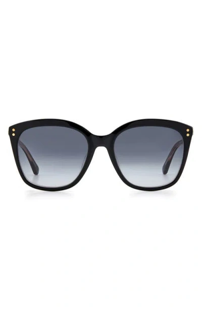 Kate Spade New York Pella 55mm Gradient Cat Eye Sunglasses In Black/grey Shaded