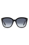 Shop Kate Spade New York Pella 55mm Gradient Cat Eye Sunglasses In Black/grey Shaded