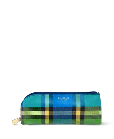 Kate Spade New York Pencil Case In Grand Plaid Duo