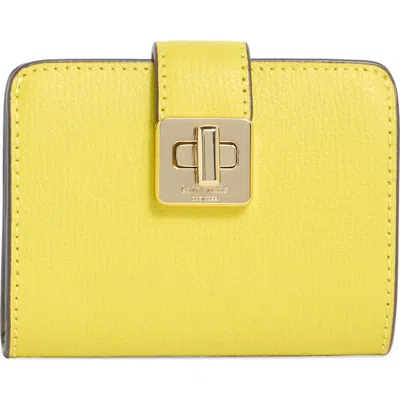 Kate Spade New York Phoebe Refined Leather Card Case In Yellow