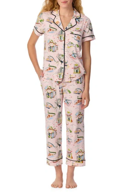 Kate Spade New York Piped Jersey Pajamas In Multi