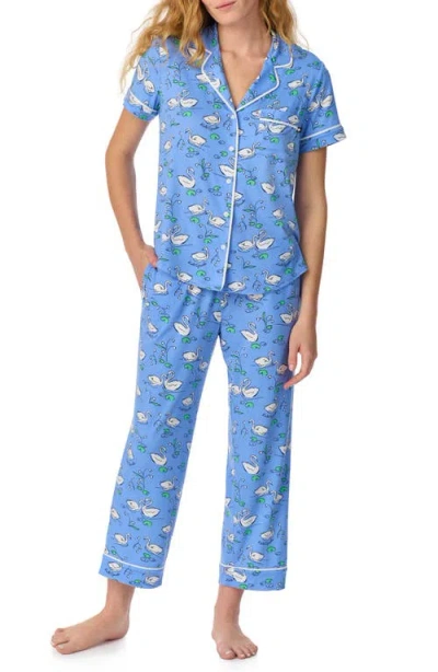 Kate Spade New York Piped Jersey Pajamas In Blue